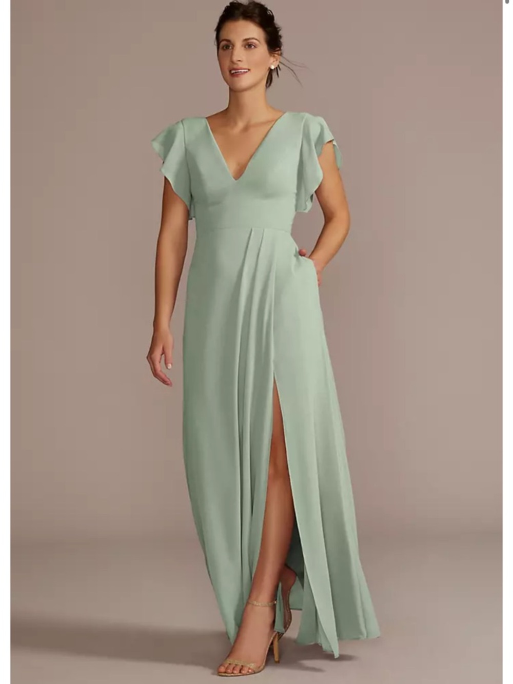 Dusty Sage size 12 David’s Bridal bridesmaid dress